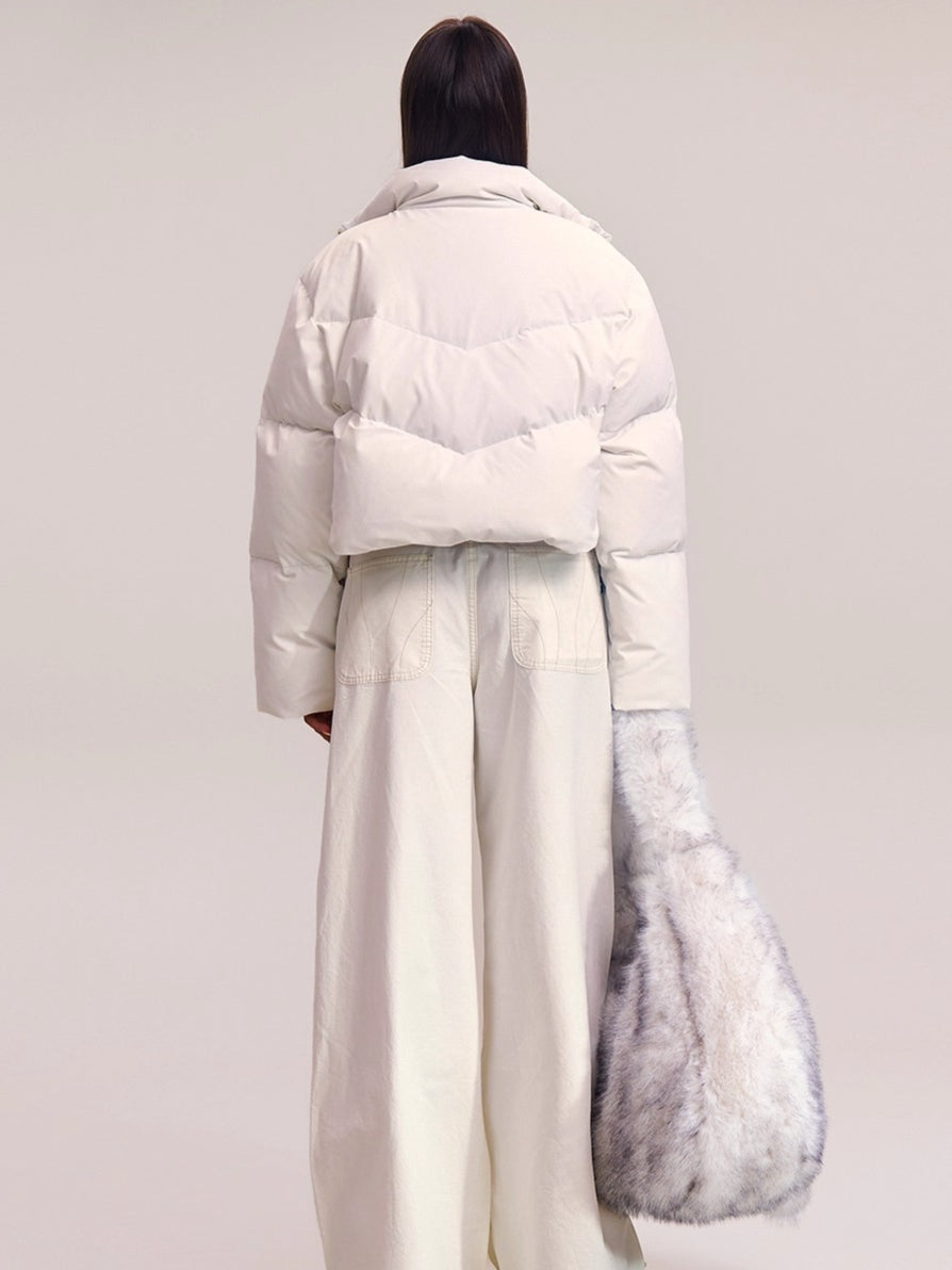 Sculpted Cross Cropped Down Jacket