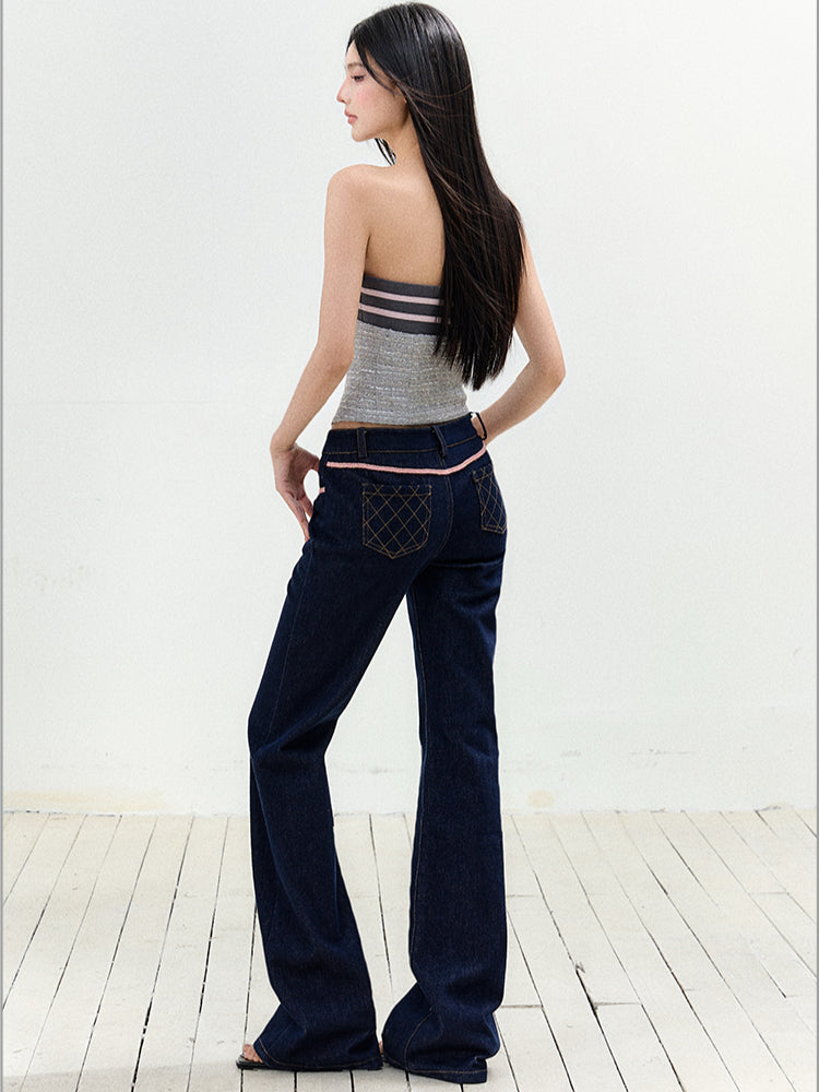 Tweed Bow Tube Blouse