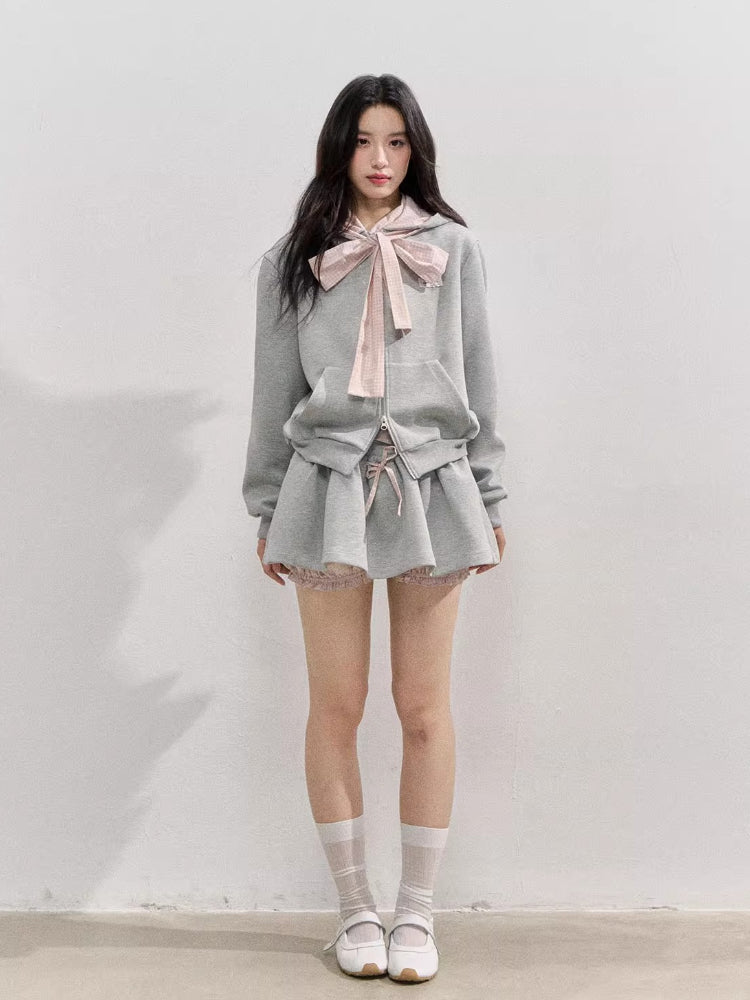 Preppy Style Bow Tie Hoodie