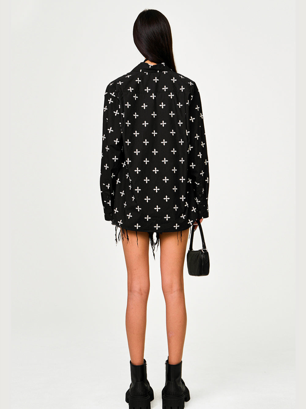 Black Oversized Cotton Shirt - CHINASQUAD