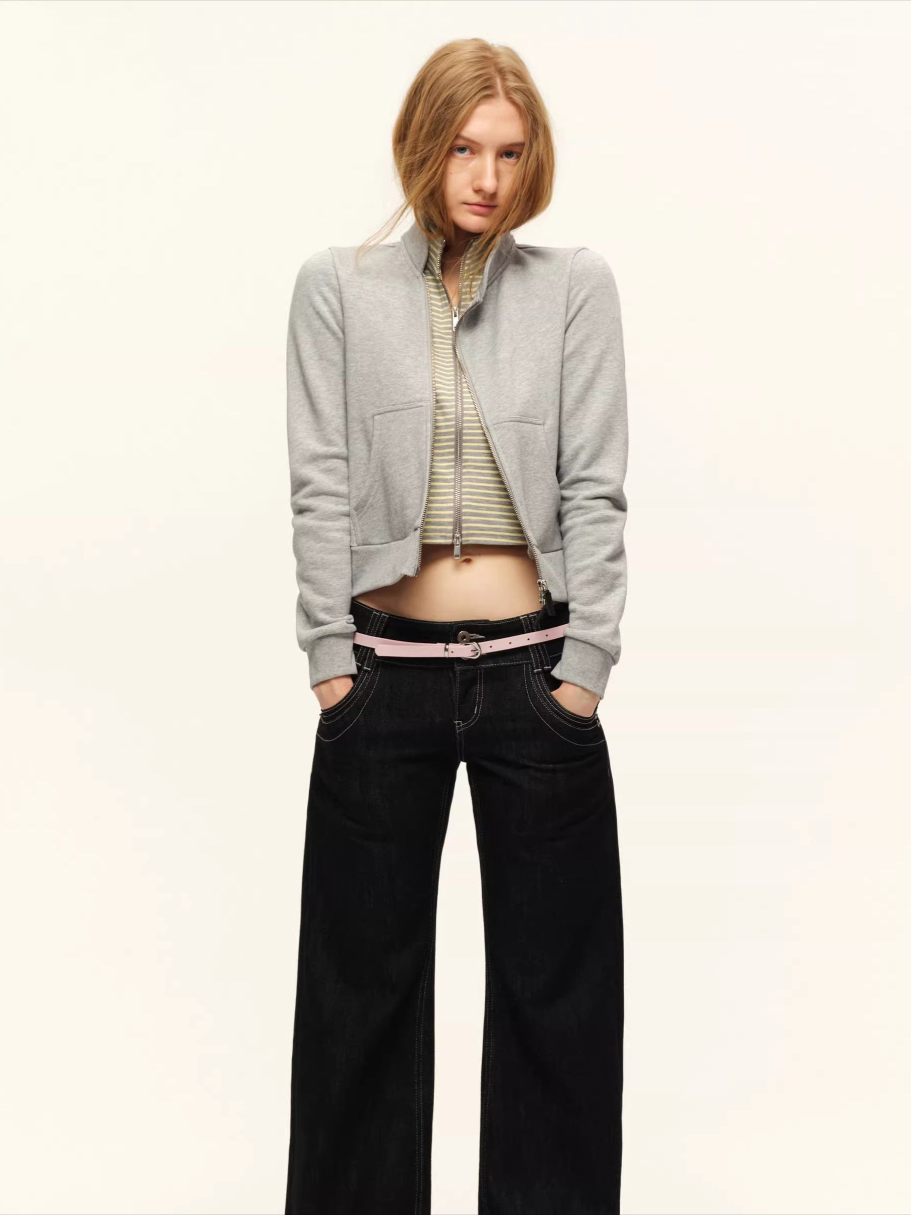 Denim Ultra-Low Rise Straight Jeans