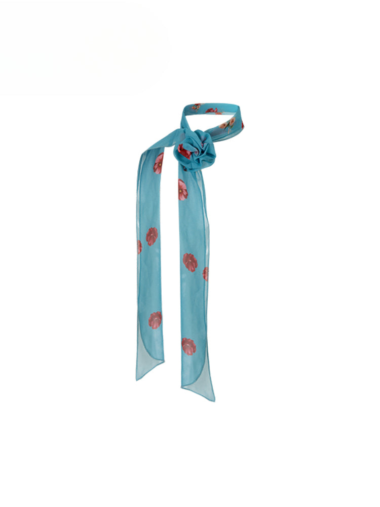 Blue Halter Printed Dress - CHINASQUAD