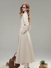 Cloud White Long Woolen Coat - CHINASQUAD