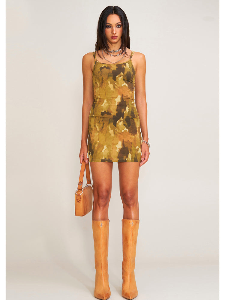 Vintage Hurricane Fade Short Dress Hurricane Camouflage