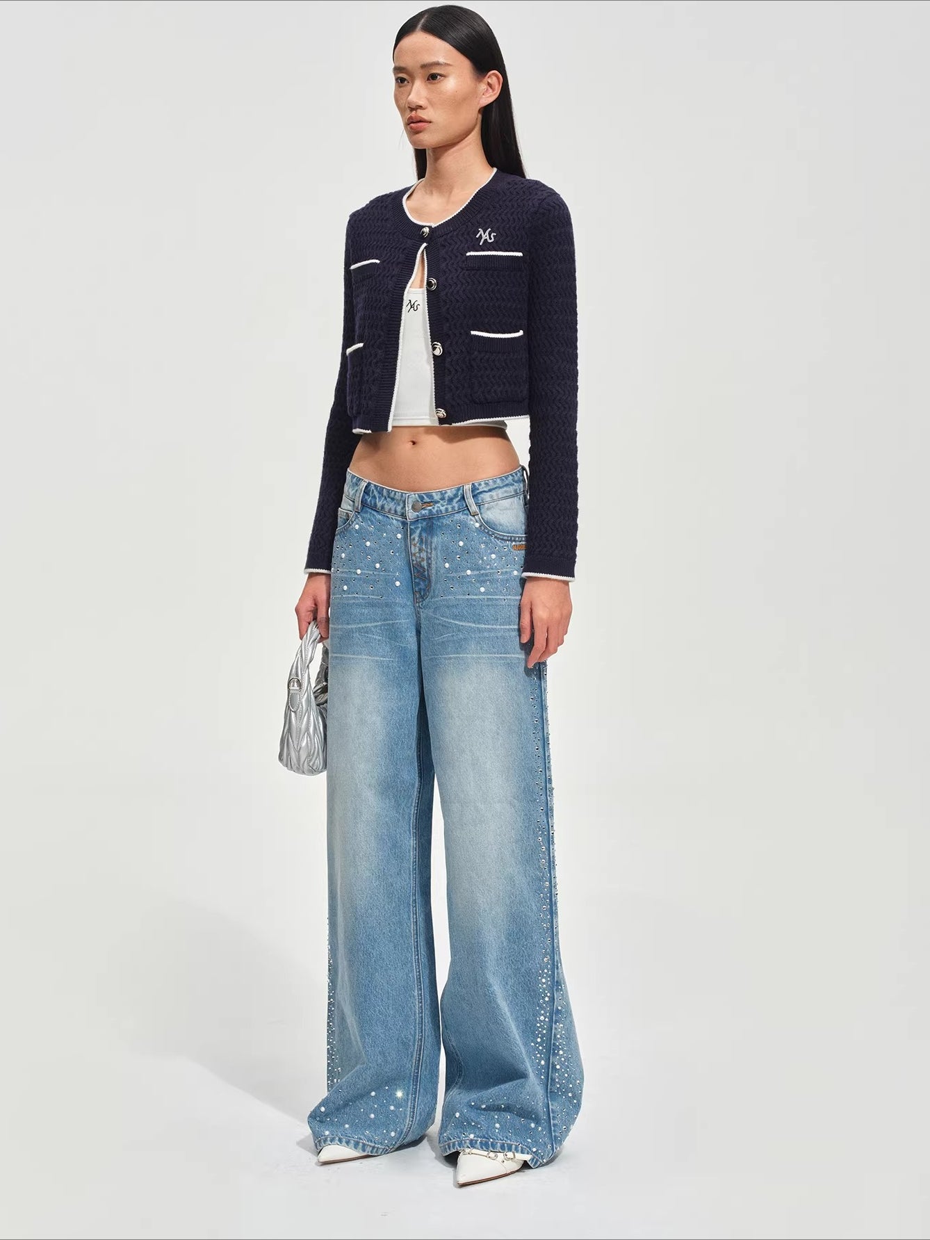 Wanderer Knight Cropped Cable-Knit Cardigan