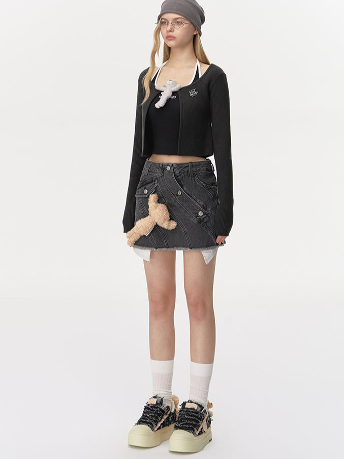 Bear Denim Badge Sneakers - CHINASQUAD