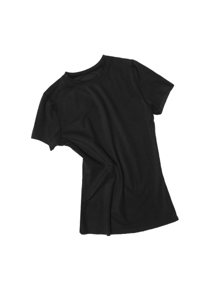 Basic Slim-Fit Solid-Color T-shirt - CHINASQUAD