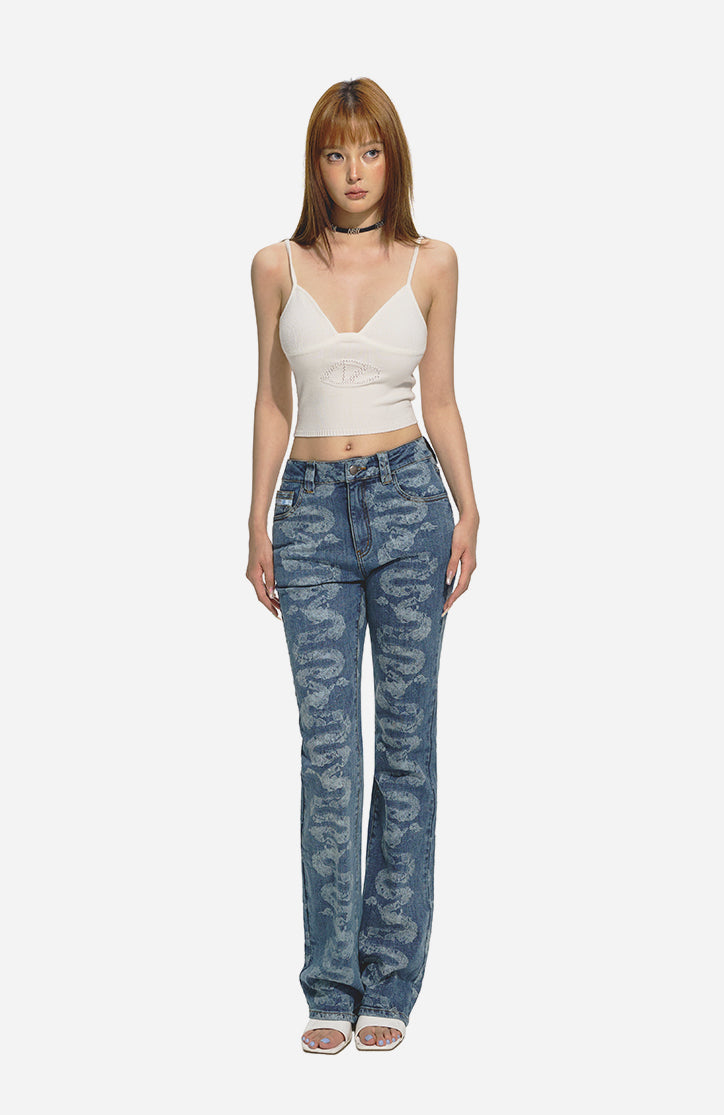 Blue Low-Waist Skinny Straight-Leg Jeans - CHINASQUAD