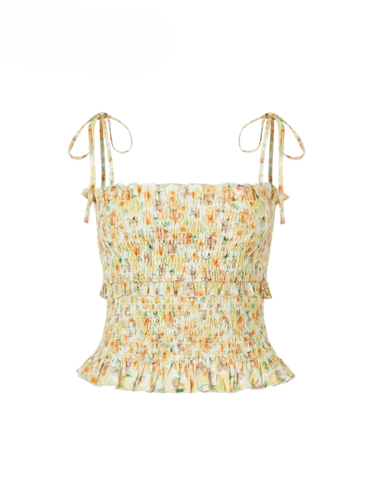 Ruffled Lace Cami Top - CHINASQUAD