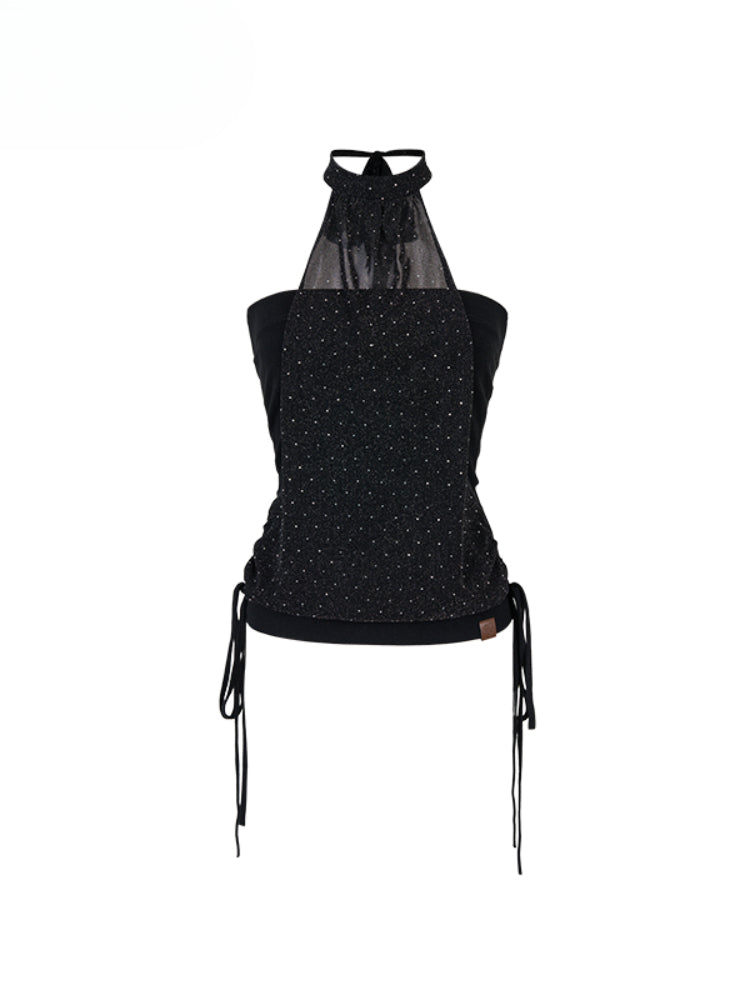 Strapless Halter Shimmery Mesh - Spliced Vest - CHINASQUAD