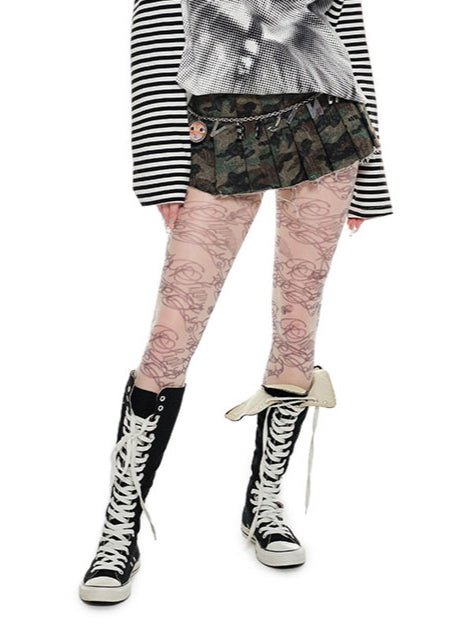 Atchwork Camouflage Pleated Skirt - CHINASQUAD