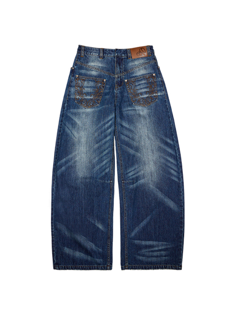 Vintage Wash Detachable Knife Denim Skirt Pants - CHINASQUAD