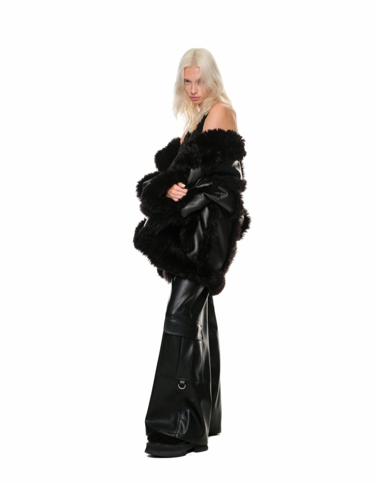 Black & White Reversible Shearling Coat - CHINASQUAD