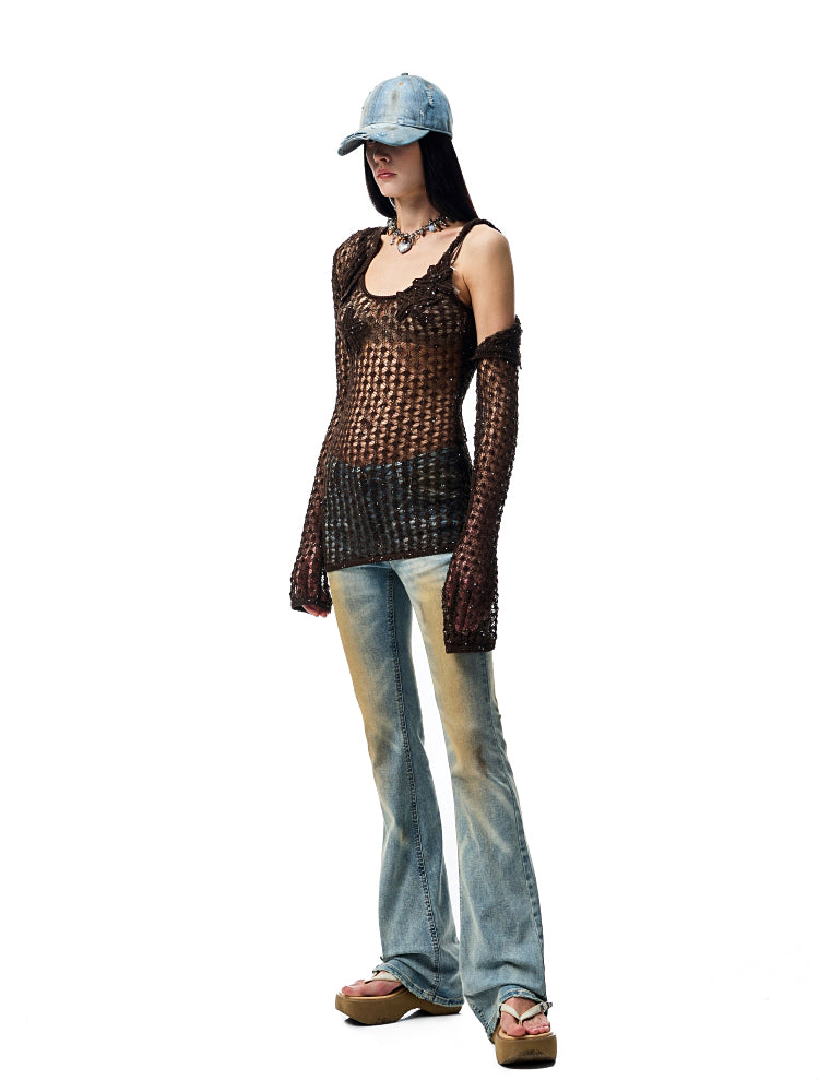 Hand-Crocheted Starfish Strappy Knotted Vest - CHINASQUAD