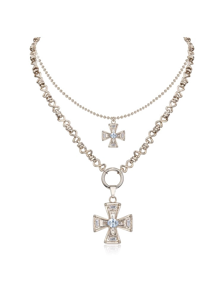 Layered Cross Pendant Necklace - CHINASQUAD