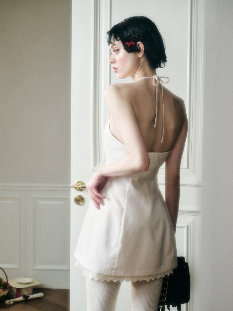 Cloud Neck Embroidered Dress - CHINASQUAD