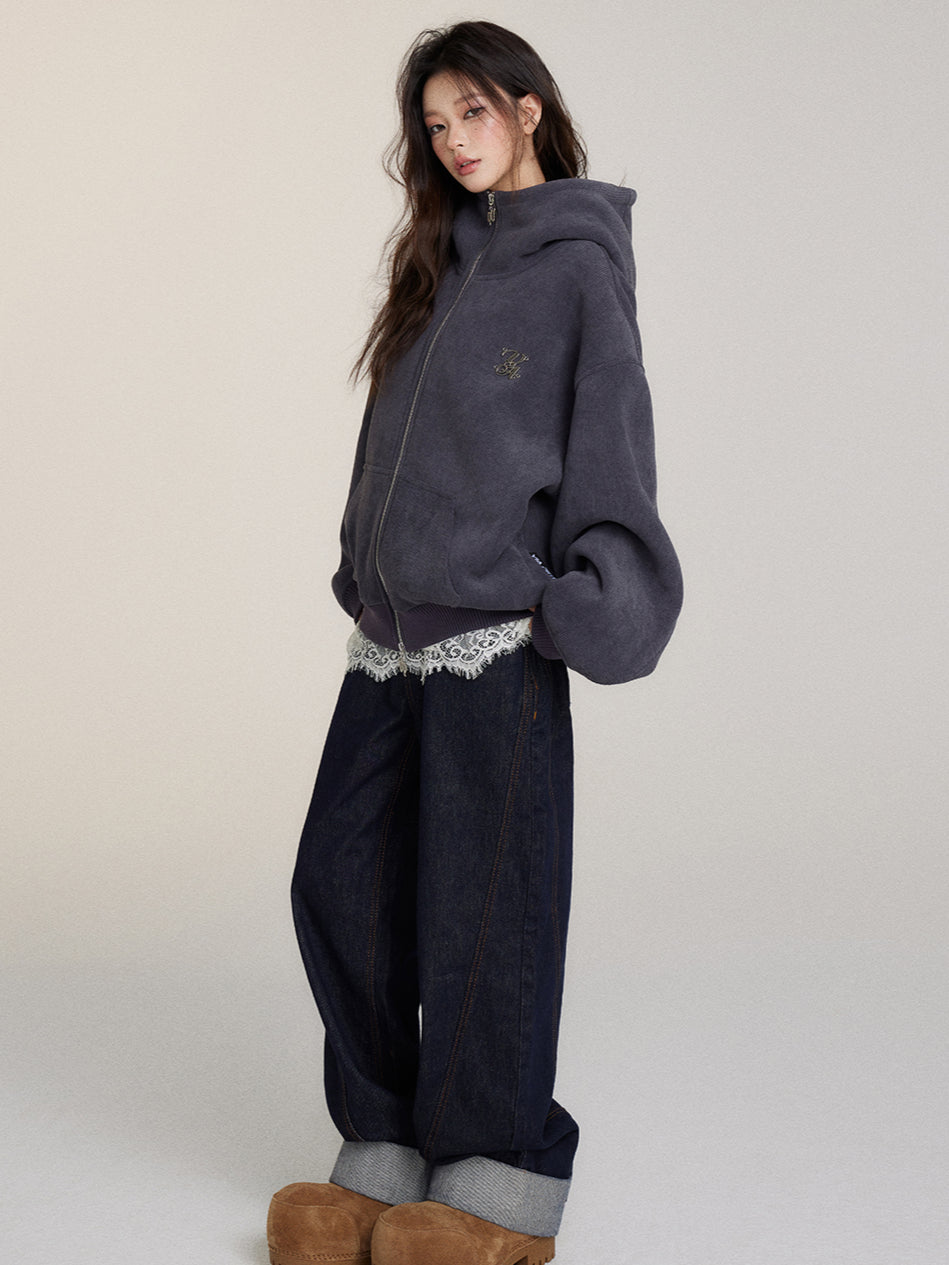 Heavyweight Shearling High-Collar Hoodie - CHINASQUAD