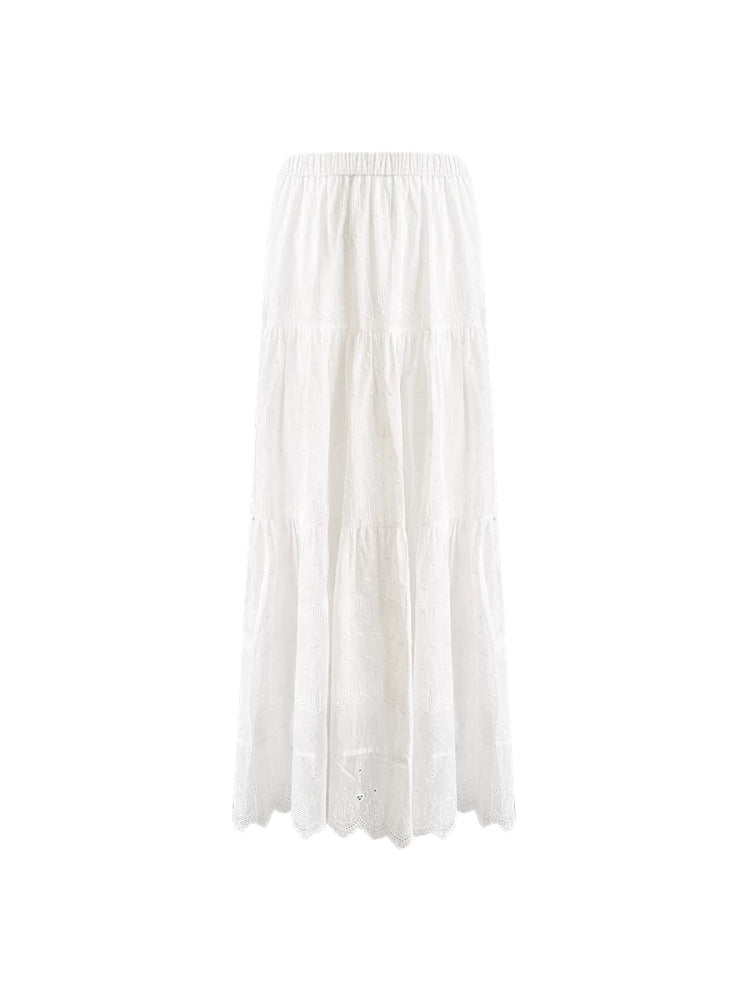 Simple Solid Color High-Waisted Skirt - CHINASQUAD