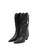 Cowhide Embroidered Mid-Cylinder Western Rider Boots - CHINASQUAD