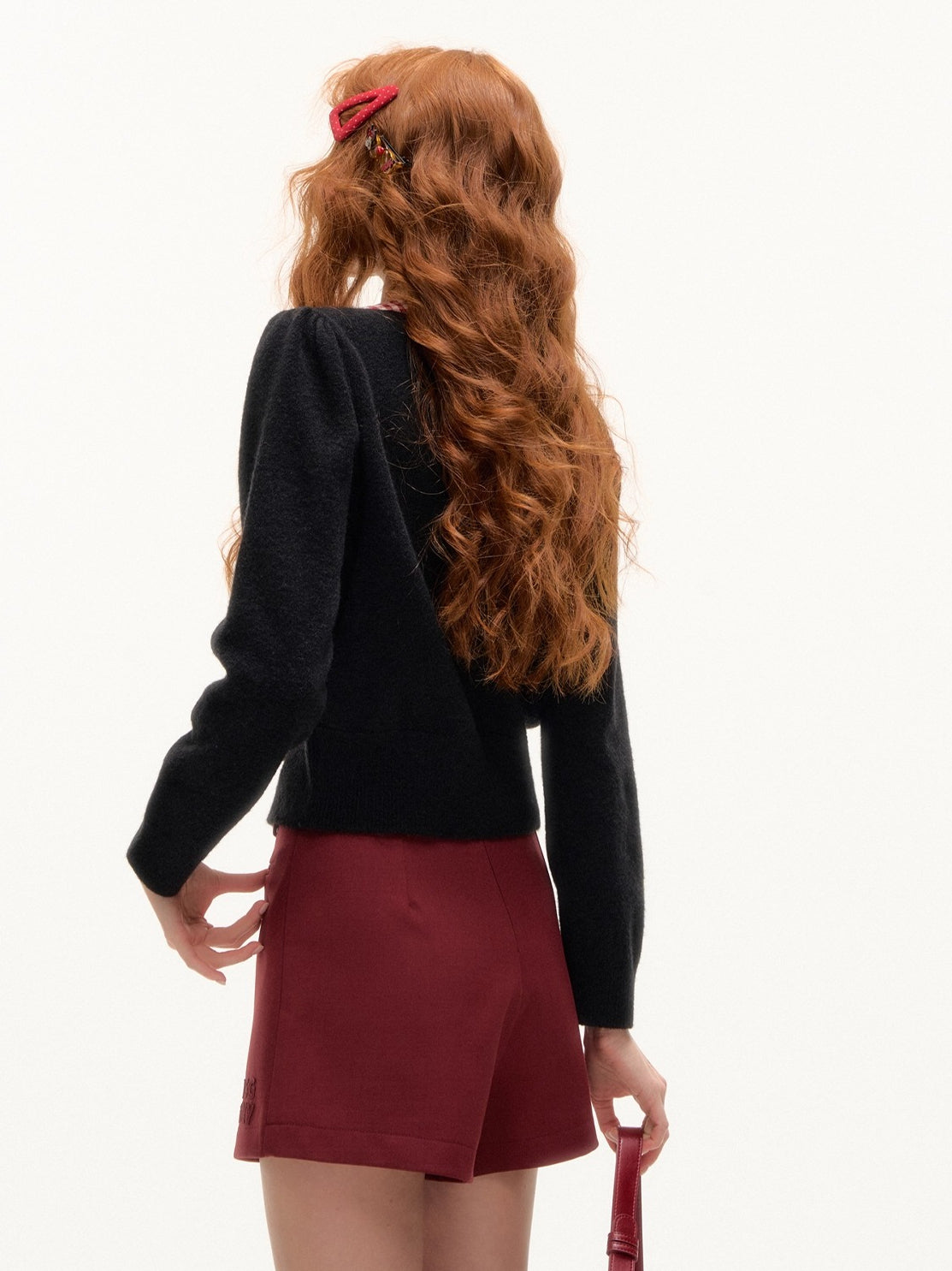 Plaid Bow-Knot Round Neck Knitted Cardigan - CHINASQUAD