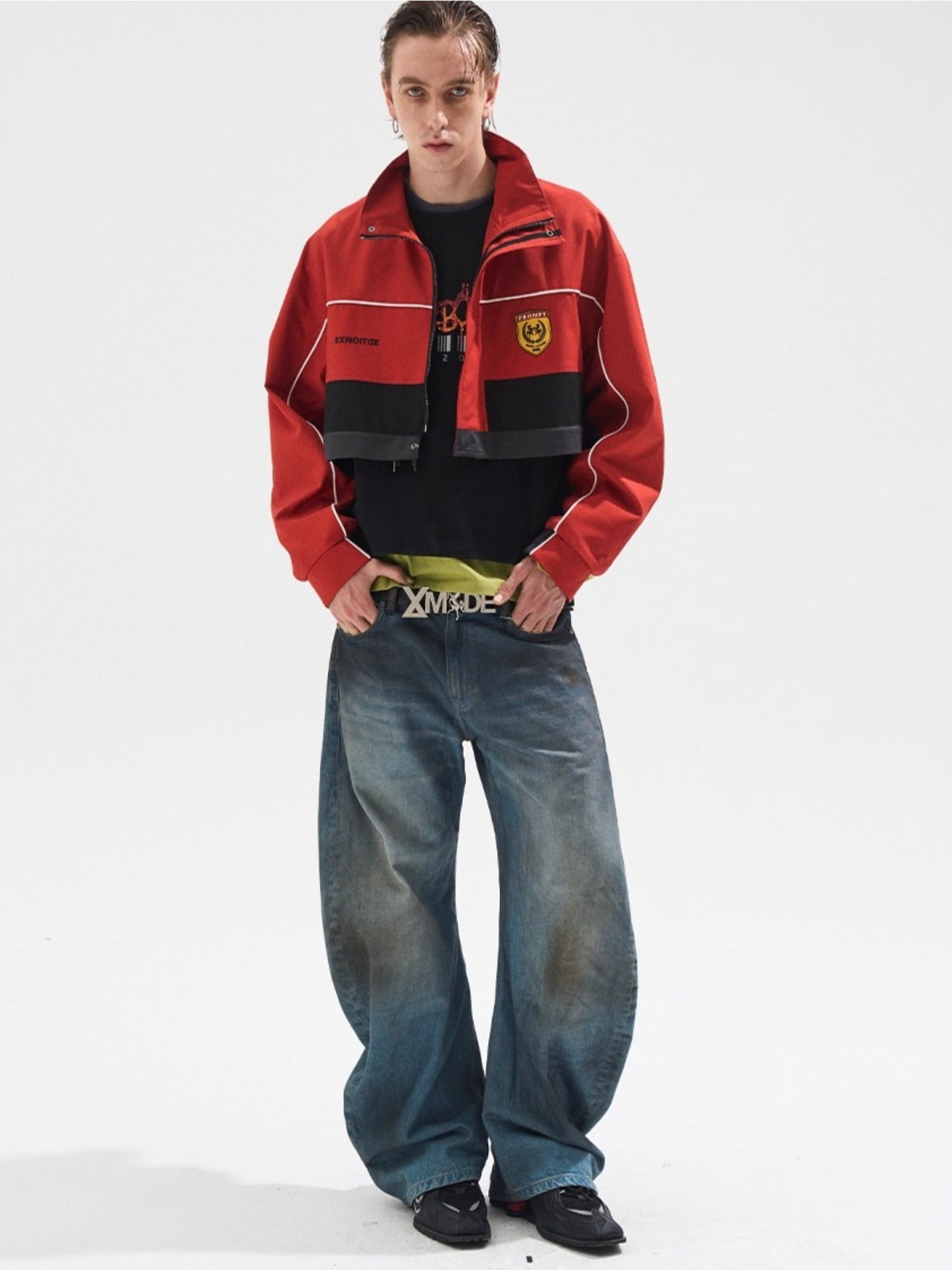 Two-Piece Detachable Long Contrast Jacket - CHINASQUAD