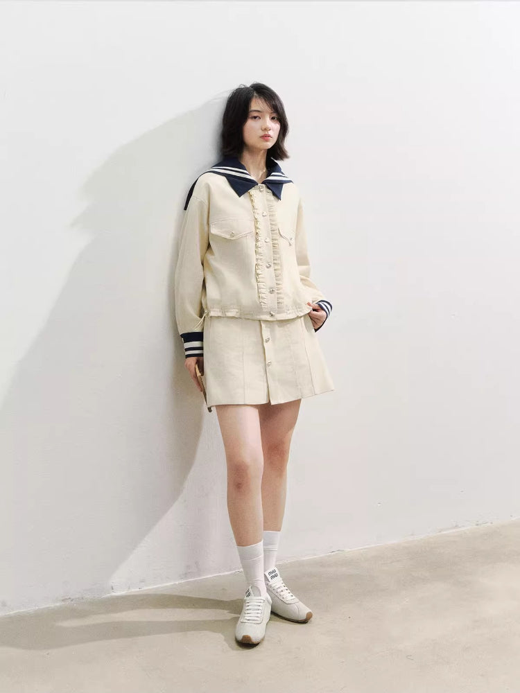 Naval Collar Vintage Stylish Jackets