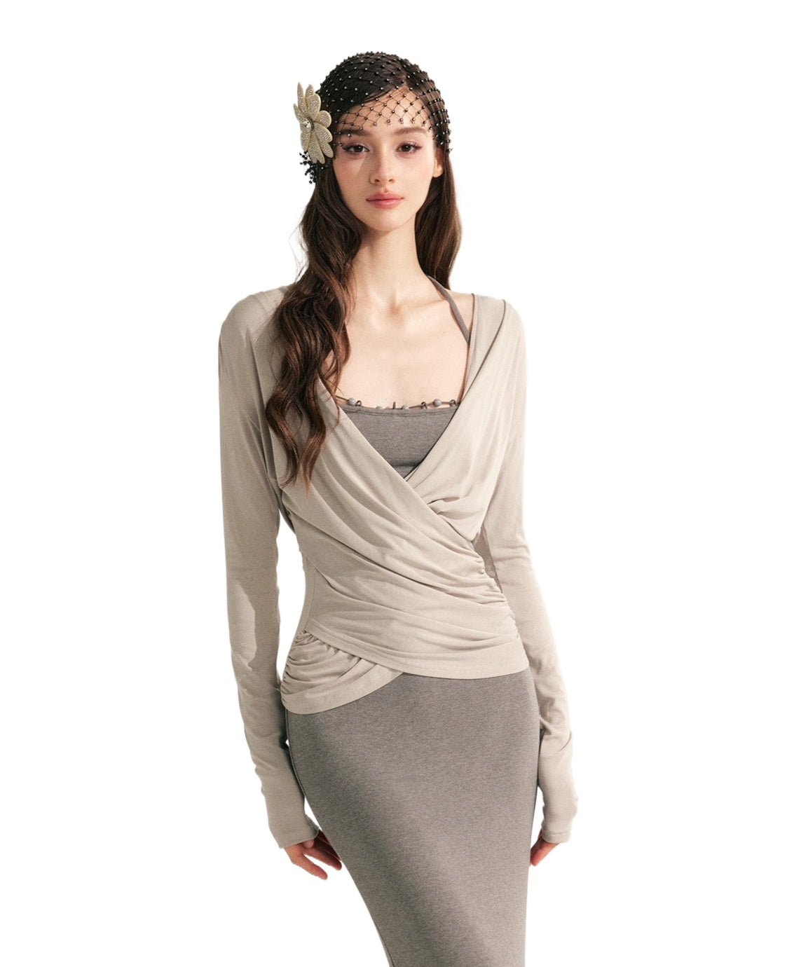 Modal Tencel Knit V-neck