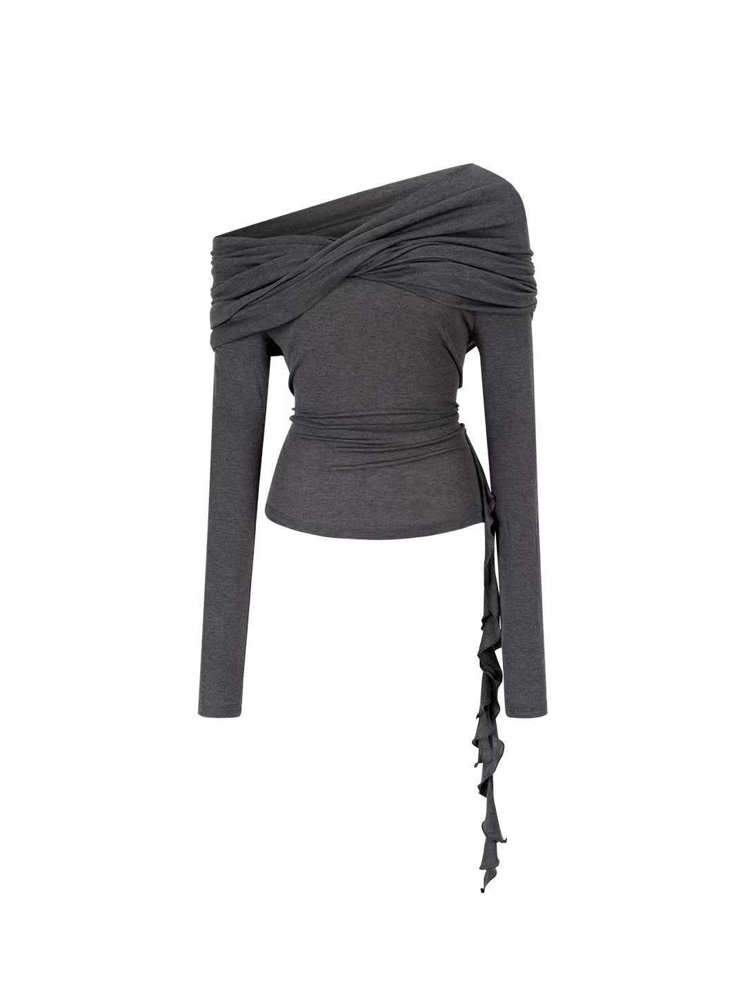 VIAPITTI Off-Shoulder Draped Tencel Blouse