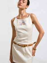 Fake Two-Piece Beaded Embroidery Cami Dress - CHINASQUAD