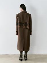 Wool Blend Plaid Patchwork French Coat - CHINASQUAD