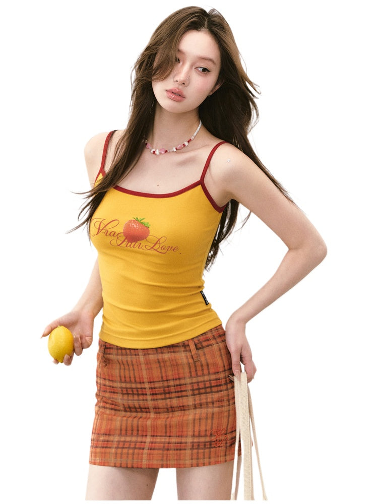 Colorblock Letter Print Cami Top - CHINASQUAD