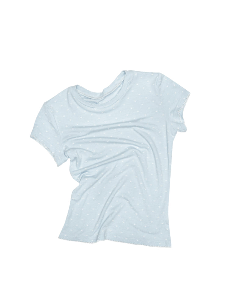 Polka Dot Cat Paw Round Neck T-shirt - CHINASQUAD