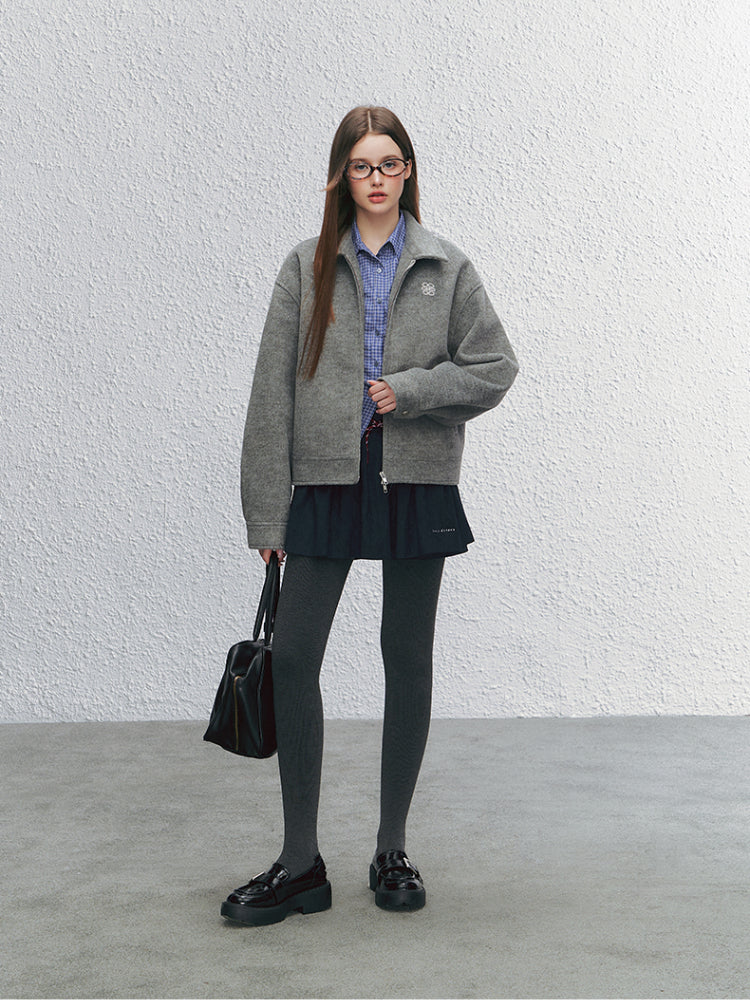 Two-Tone Lapel Woolen Jacket - CHINASQUAD