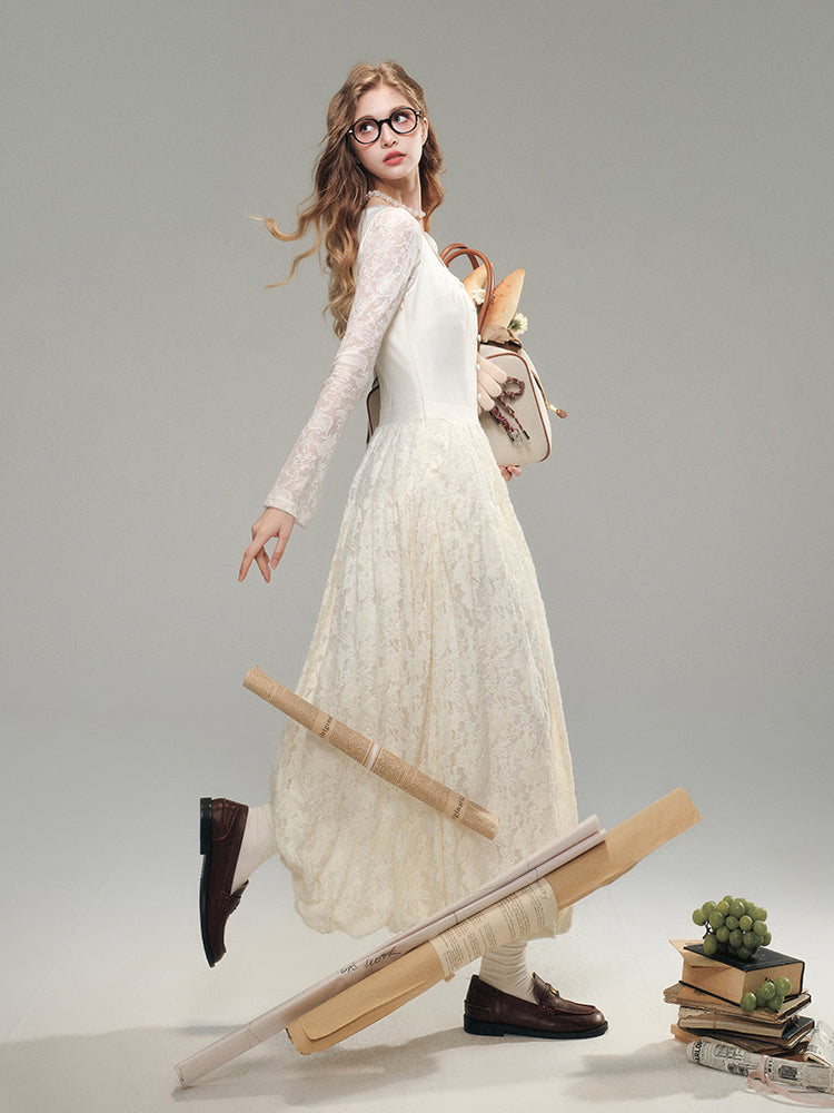 Velvet Lace French Dress - CHINASQUAD