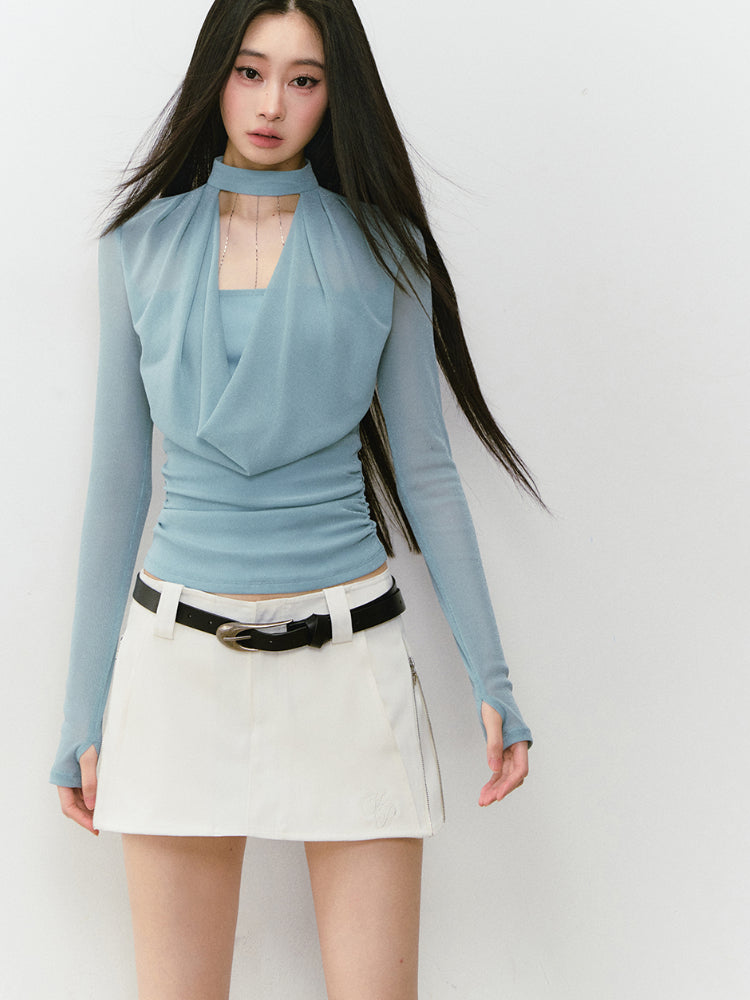 Casual Pencil Skirt with Double - Side Zippers - CHINASQUAD