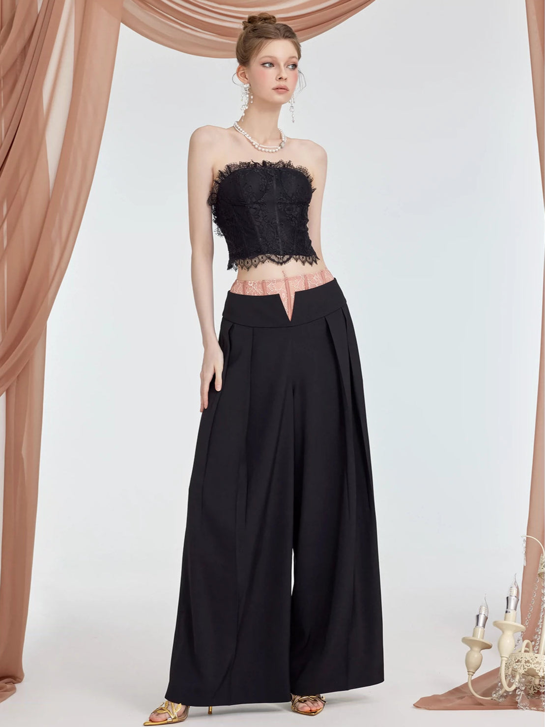 Naomi Lace Mesh Boned Backless Corset - CHINASQUAD