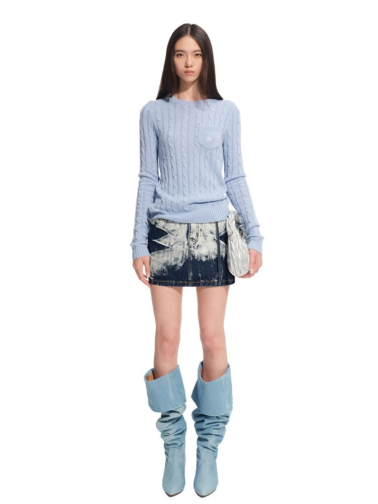 "Feria Series" Volcano Washed Denim Mini Skirt - CHINASQUAD
