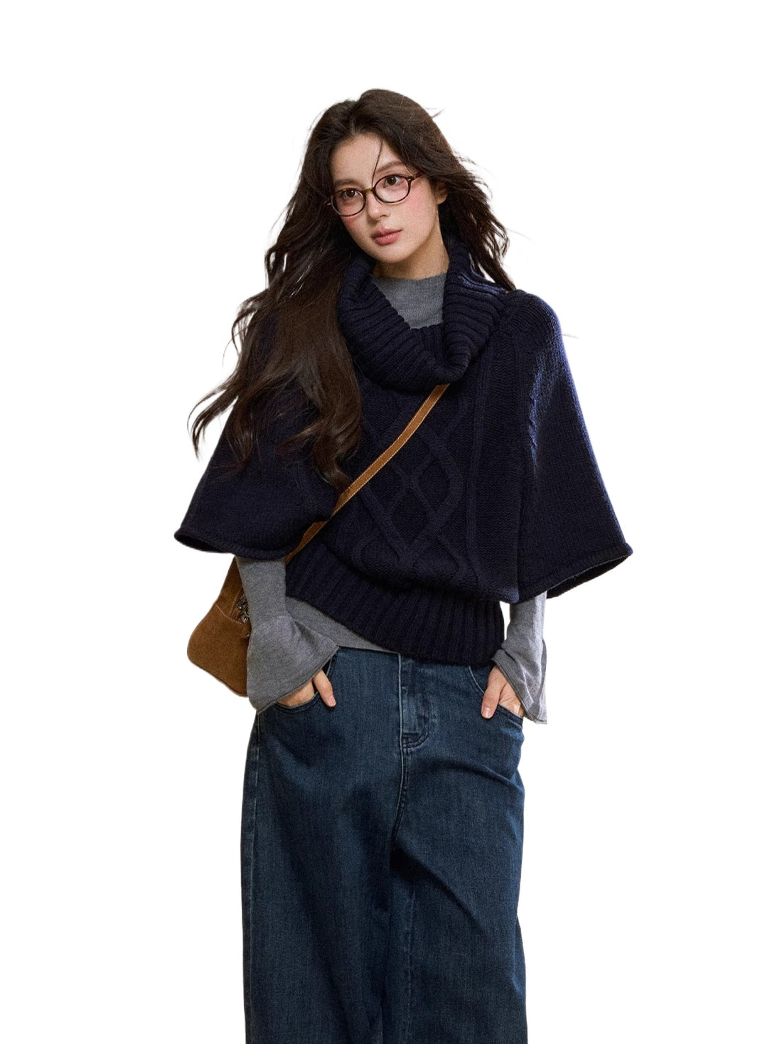 Two-Tone Layered Knit Sweater