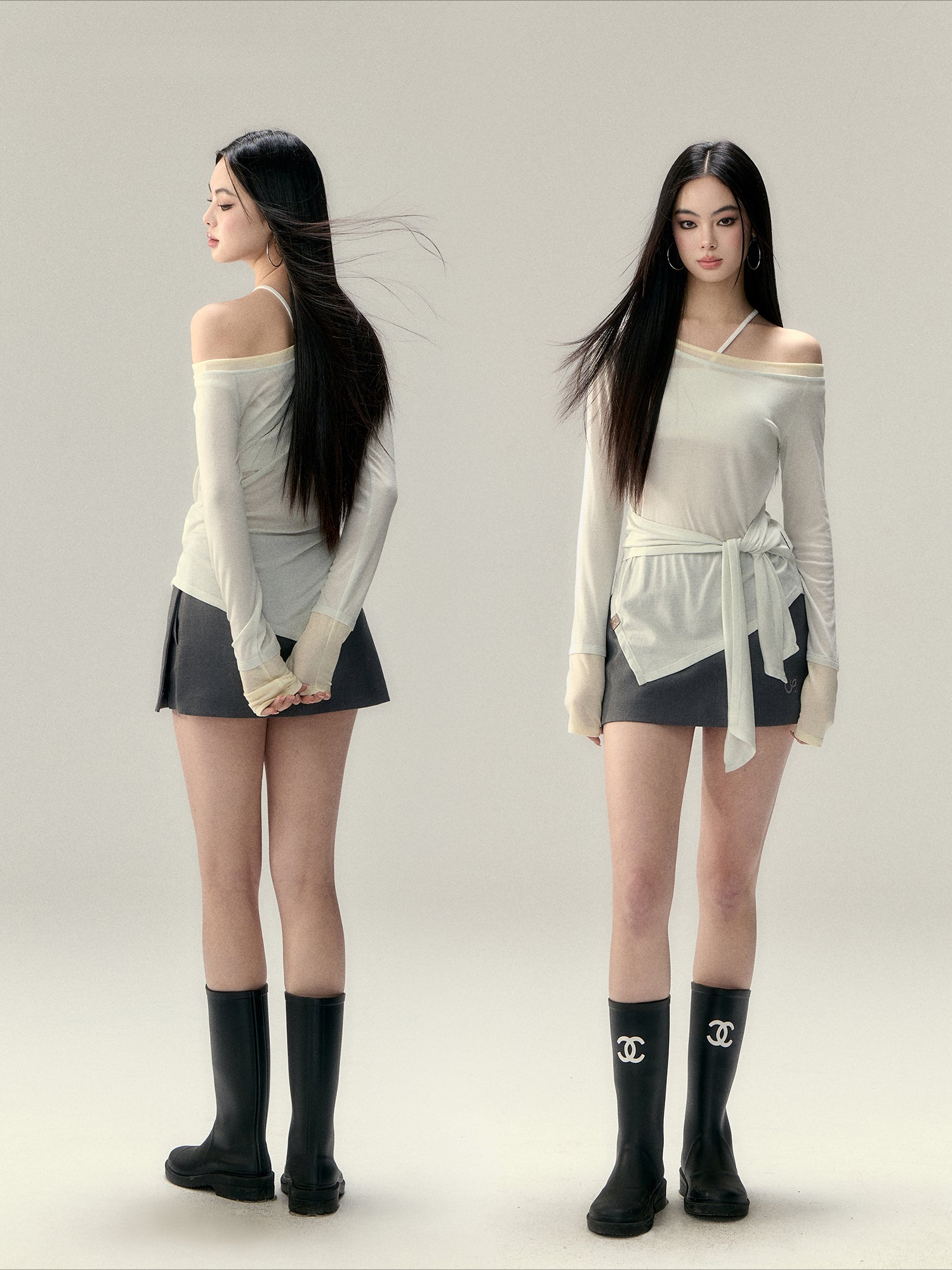 Irregular Color Block Tie-Back Sun Protection Cover-Up - CHINASQUAD