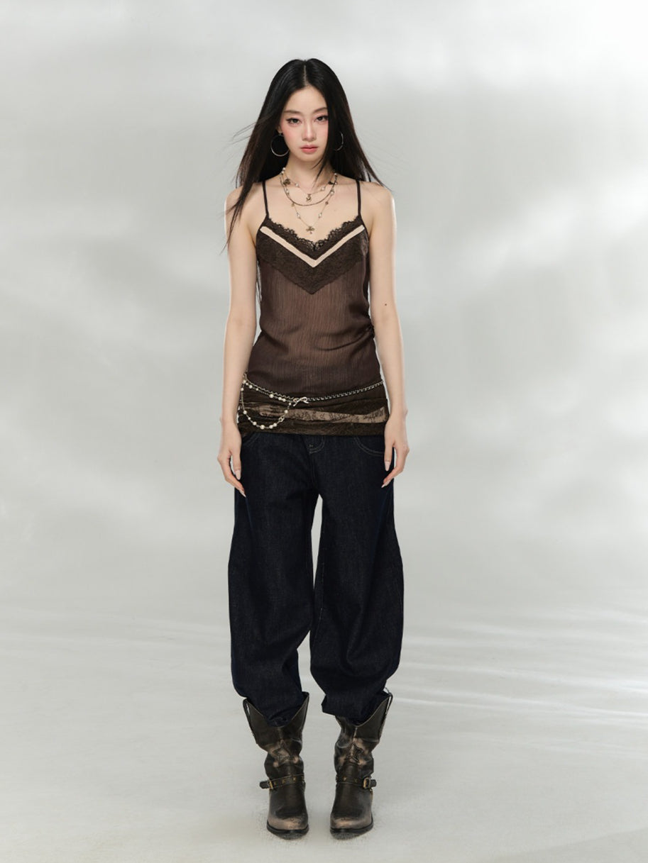 Vintage Raw Denim Straight-Leg Jeans