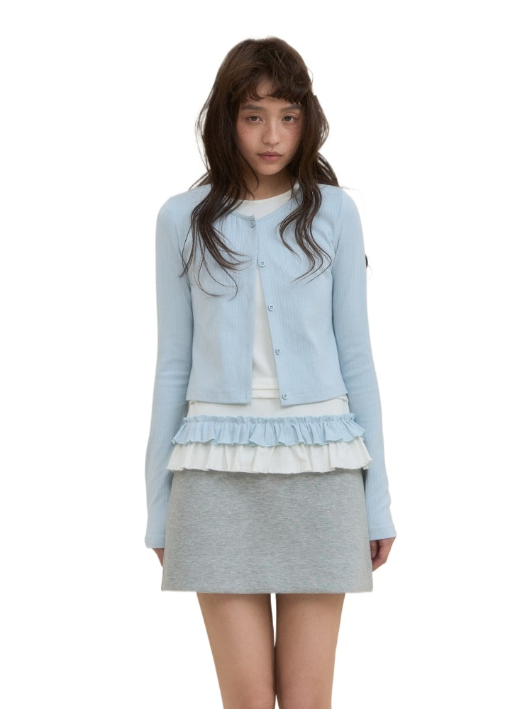 Fake Two-piece Ruffle Top - CHINASQUAD