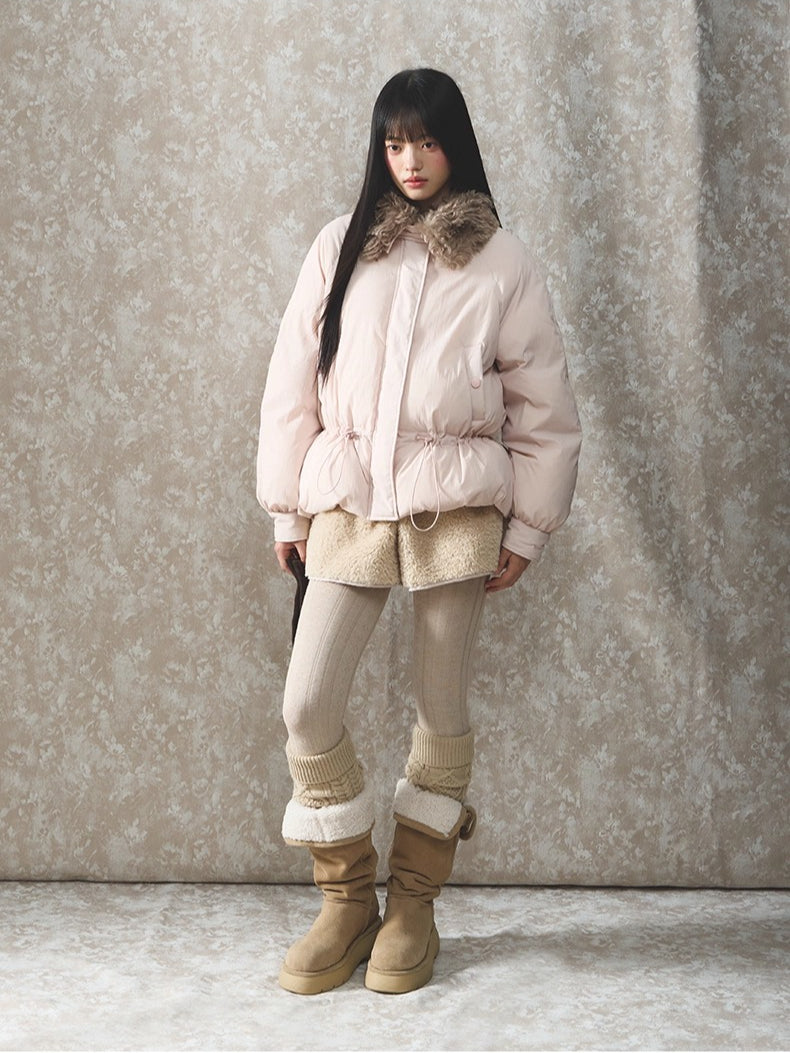 Fur Collar Sweet Puffer Down Jacket