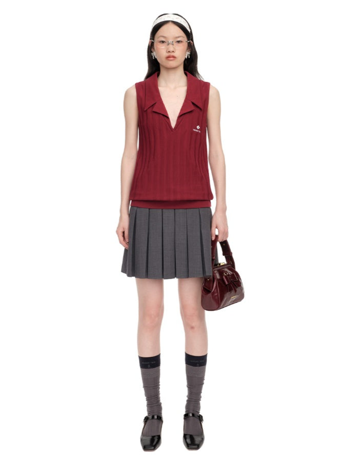 Striped Knit Sleeveless Top - CHINASQUAD