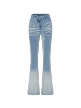 Gradient Mid-waist Washed Flared Pants - CHINASQUAD