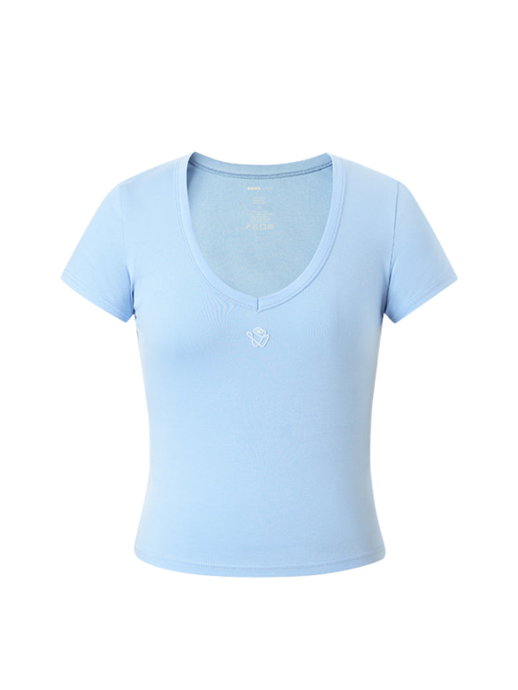 V-neck Fitted Crew-neck T-shirt - CHINASQUAD