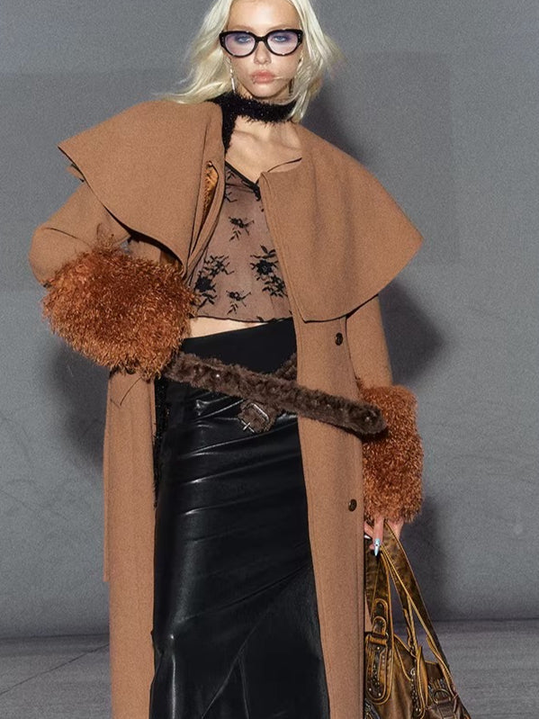 Retro Faux-Fur Waist Belt