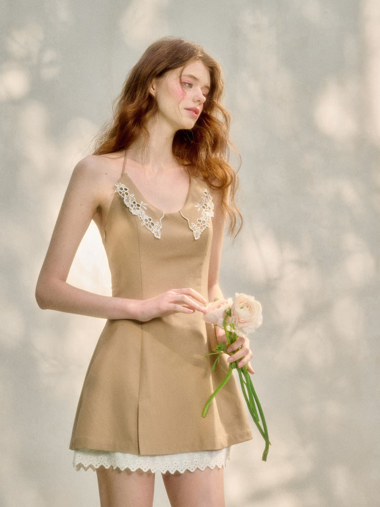 Cloud Neck Embroidered Dress - CHINASQUAD