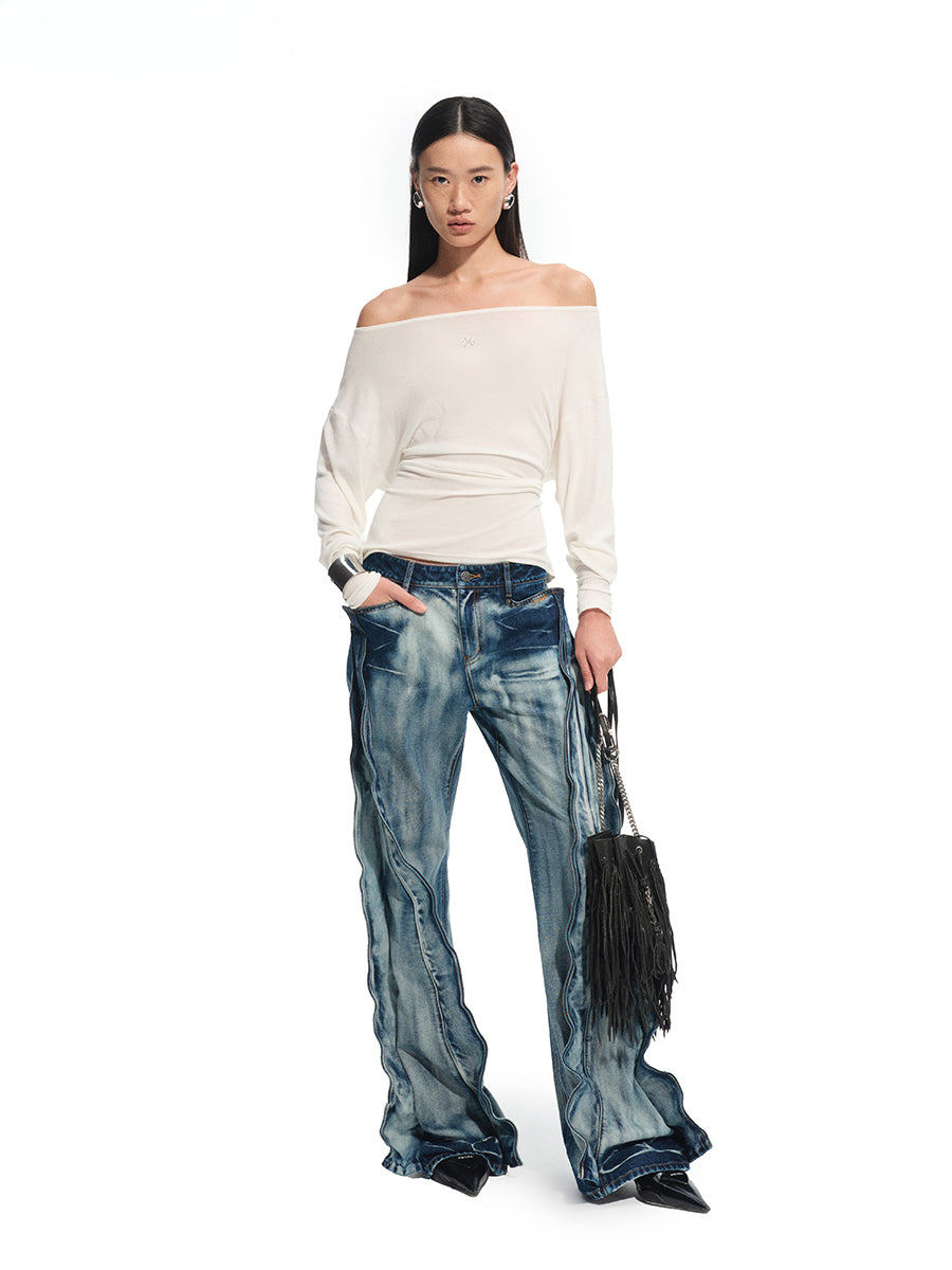 Heavy Washed Denim Straight Pants - CHINASQUAD