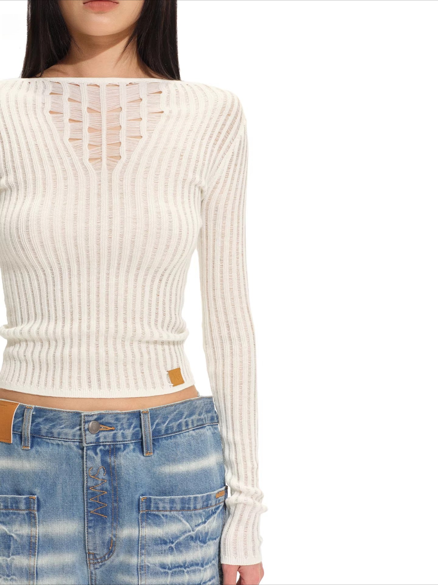 Blue Ridge V-Neck Fitted Knit Sweater