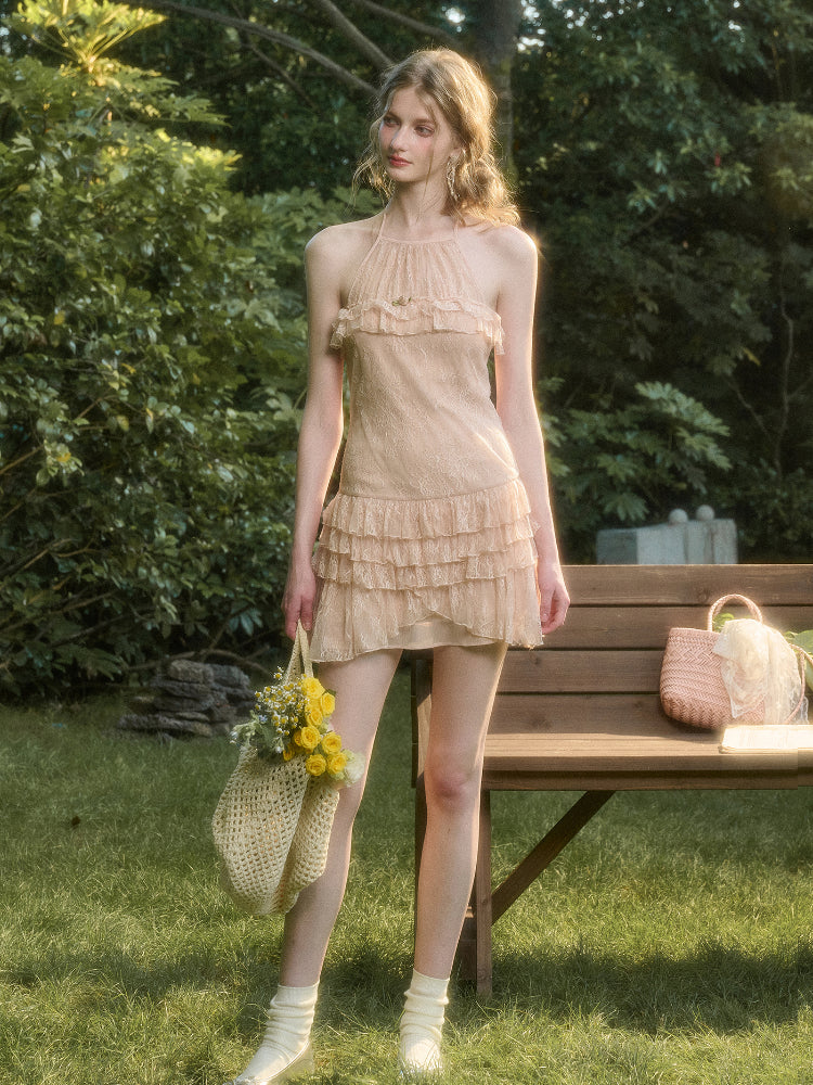 Pink Lace Slip Dress - CHINASQUAD